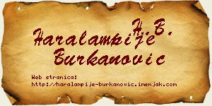 Haralampije Burkanović vizit kartica
